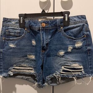 HOT KISS Distressed Blue Denim Shorts